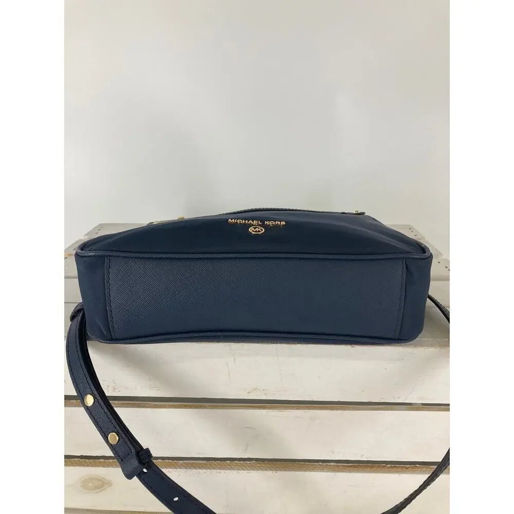 MICHAEL KORS, NAVY BLUE NYLON MEDIUM CROSSBODY BAG (ASIS)